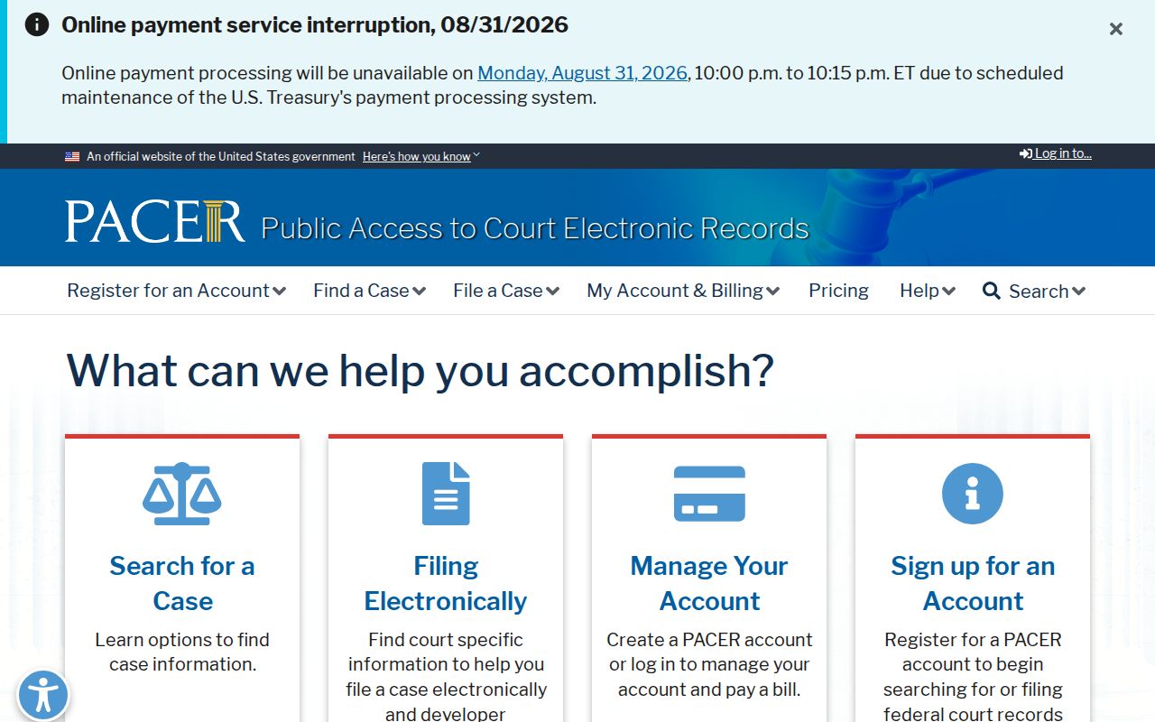 Vance County docket search PACER federal case search source