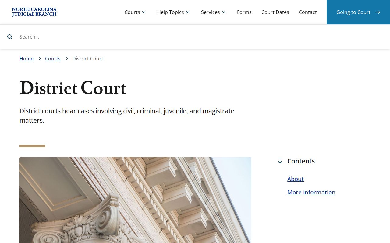 Vance County criminal court dockets and District Court jurisdiction