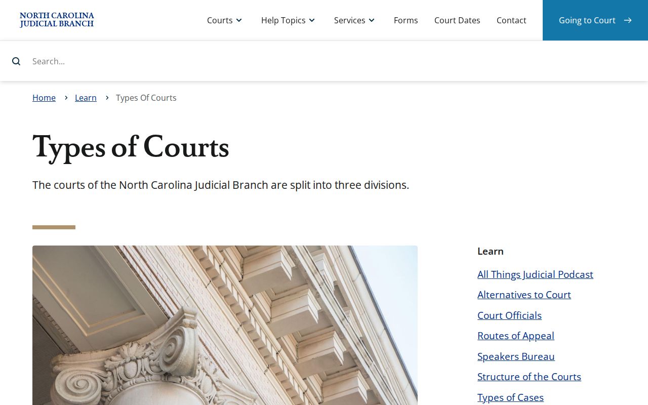 Vance County court docket North Carolina court hierarchy