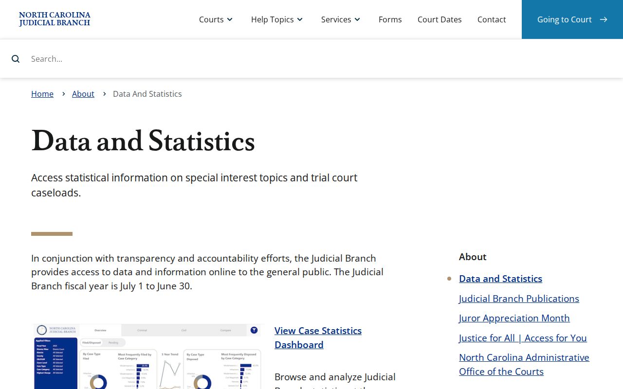 Vance County court docket data and statistics source